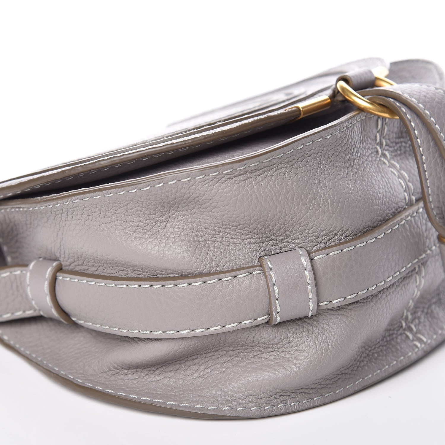 Chloe Calfskin Mini Marcie Round Crossbody Bag Cashmere Grey 9 of 10