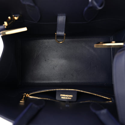 Salvatore Ferragamo Calfskin Small Hug Bag Midnight 5 of 12