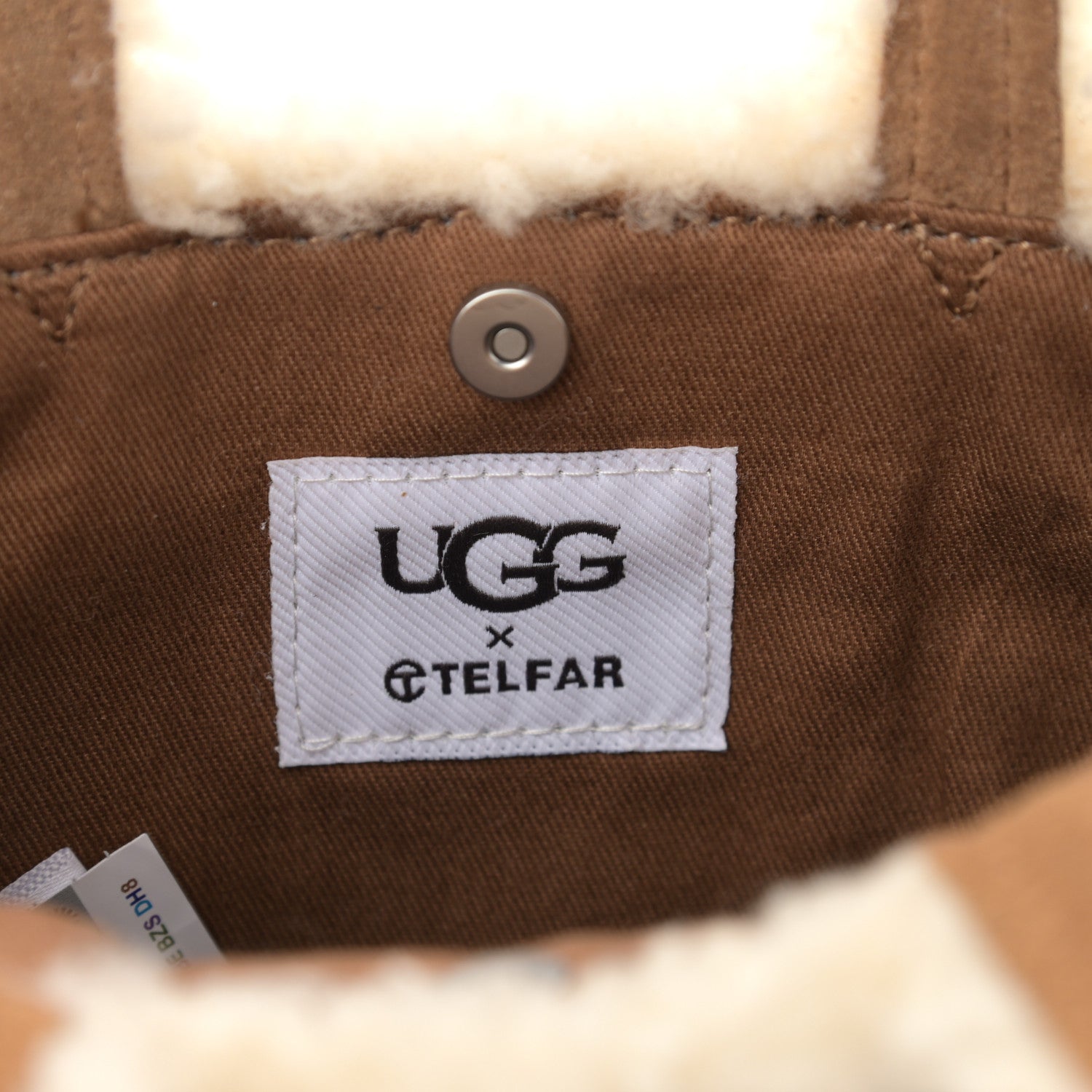 Telfar X UGG Suede Shearling Small Shopping Bag Chestnut 5 of 7