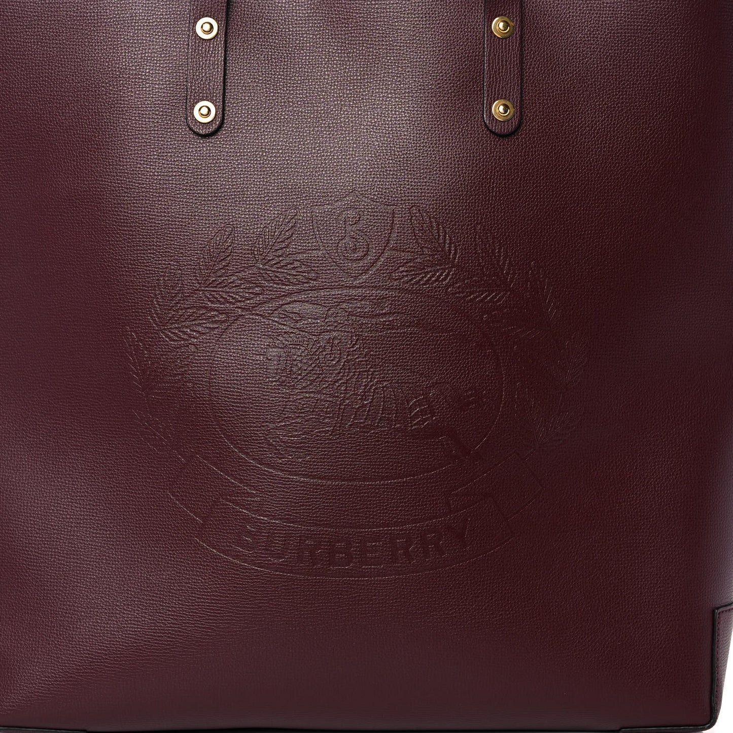 Calfskin Crest Embossed Large Tote Burgundy