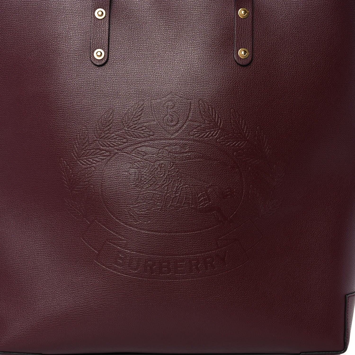 Burberry Calfskin Crest Embossed Large Tote Burgundy 13 of 13
