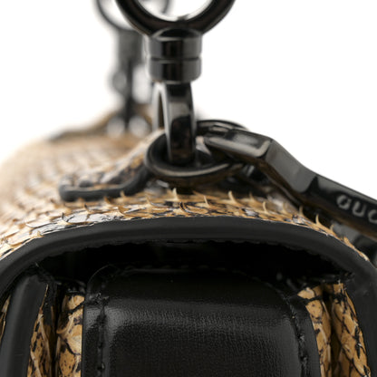 Gucci Snakeskin Small Bamboo 1947 Top Handle Bag Natural Black 12 of 12