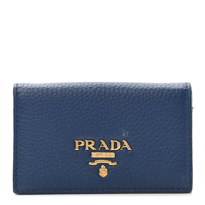 Prada Vitello Grain Move Card Holder Bluette 1 of 8