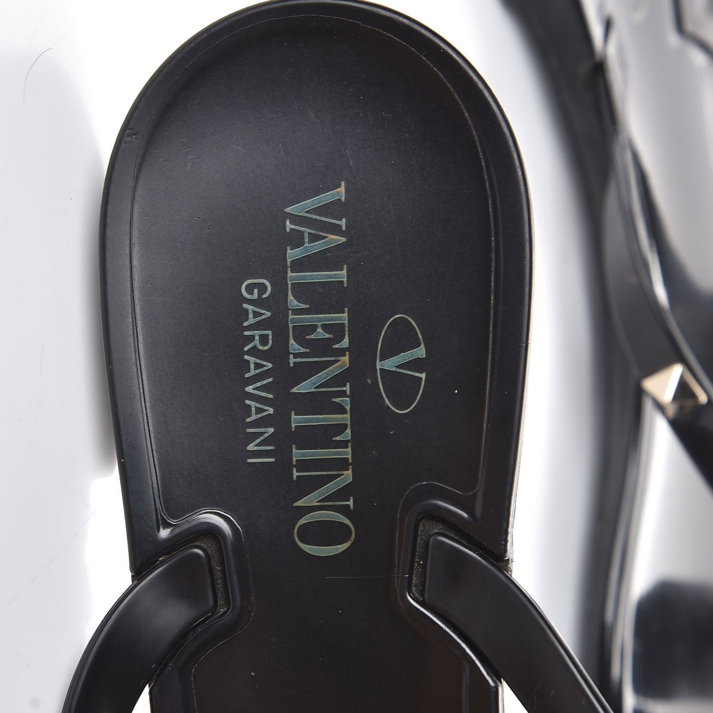 PVC Jelly Rockstud Bow Thong Sandals 41 Black