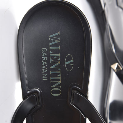 Valentino Garavani PVC Jelly Rockstud Bow Thong Sandals 41 Black 9 of 9