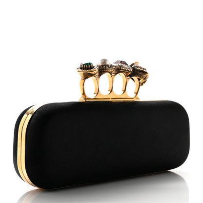 Alexander McQueen Silk Knucklebox Clutch Black 3 of 6