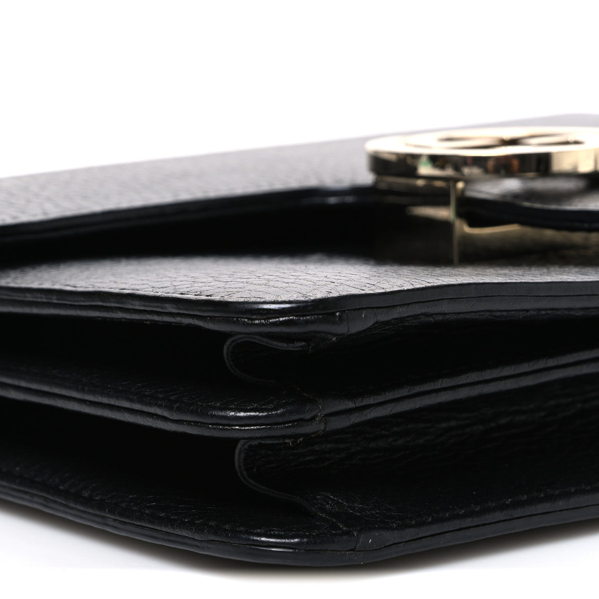 Dollar Calfskin Small Interlocking G Shoulder Bag Black