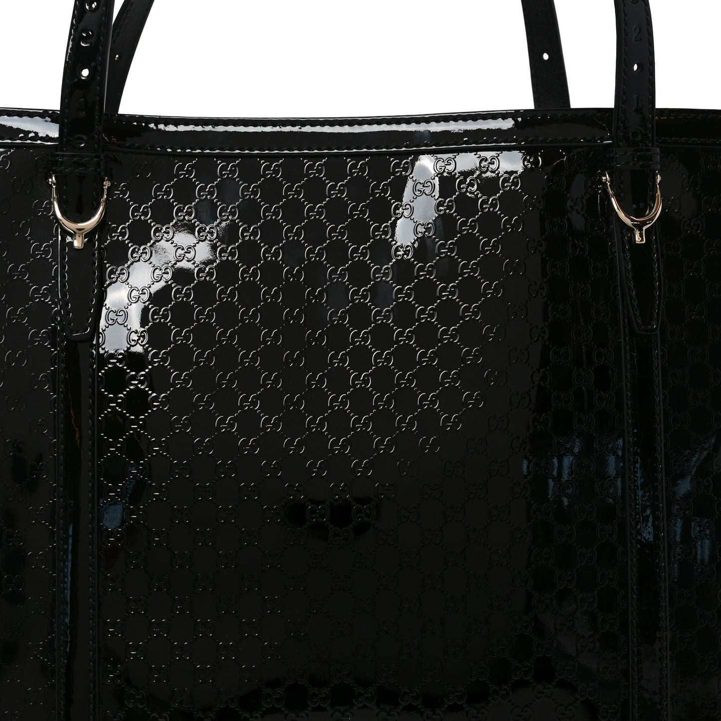 Patent Microguccissima Medium Nice Tote Black