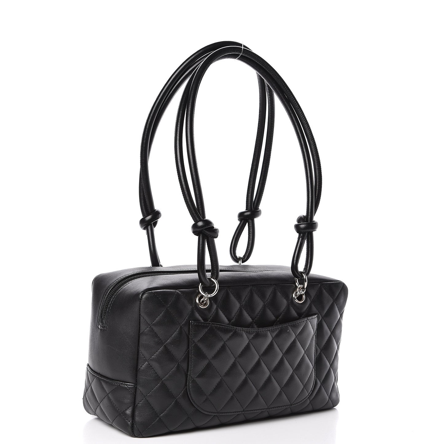 Calfskin Quilted Large Cambon Bowler Black