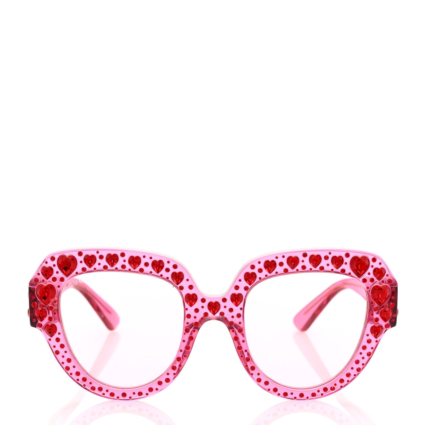 Acetate Crystal Heart GG0116S Sunglasses Fuchsia