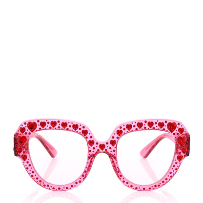Gucci Acetate Crystal Heart GG0116S Sunglasses Fuchsia 2 of 6