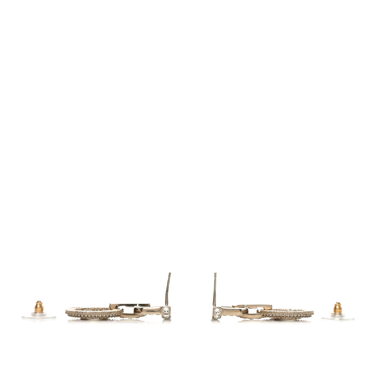 Crystal CC Vendome Round Drop Earrings Gold