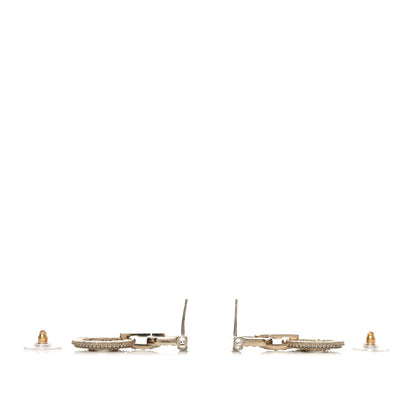 Chanel Crystal CC Vendome Round Drop Earrings Gold 3 of 4