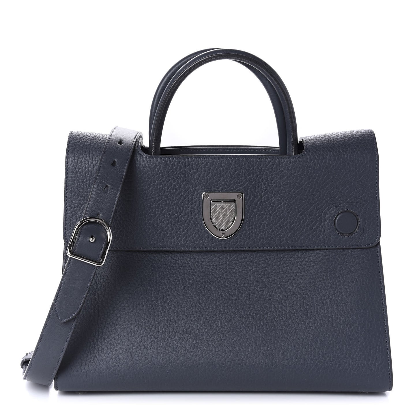 Calfskin Medium Diorever Flap Meteorite Grey