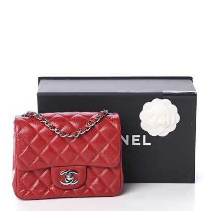 Chanel Caviar Quilted Mini Square Flap Red 7 of 7