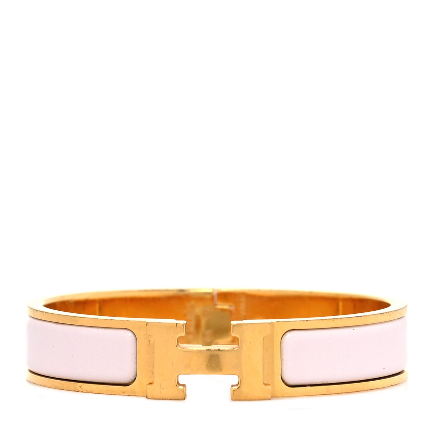 Enamel Narrow Clic Clac H Bracelet GM Rose Dragee