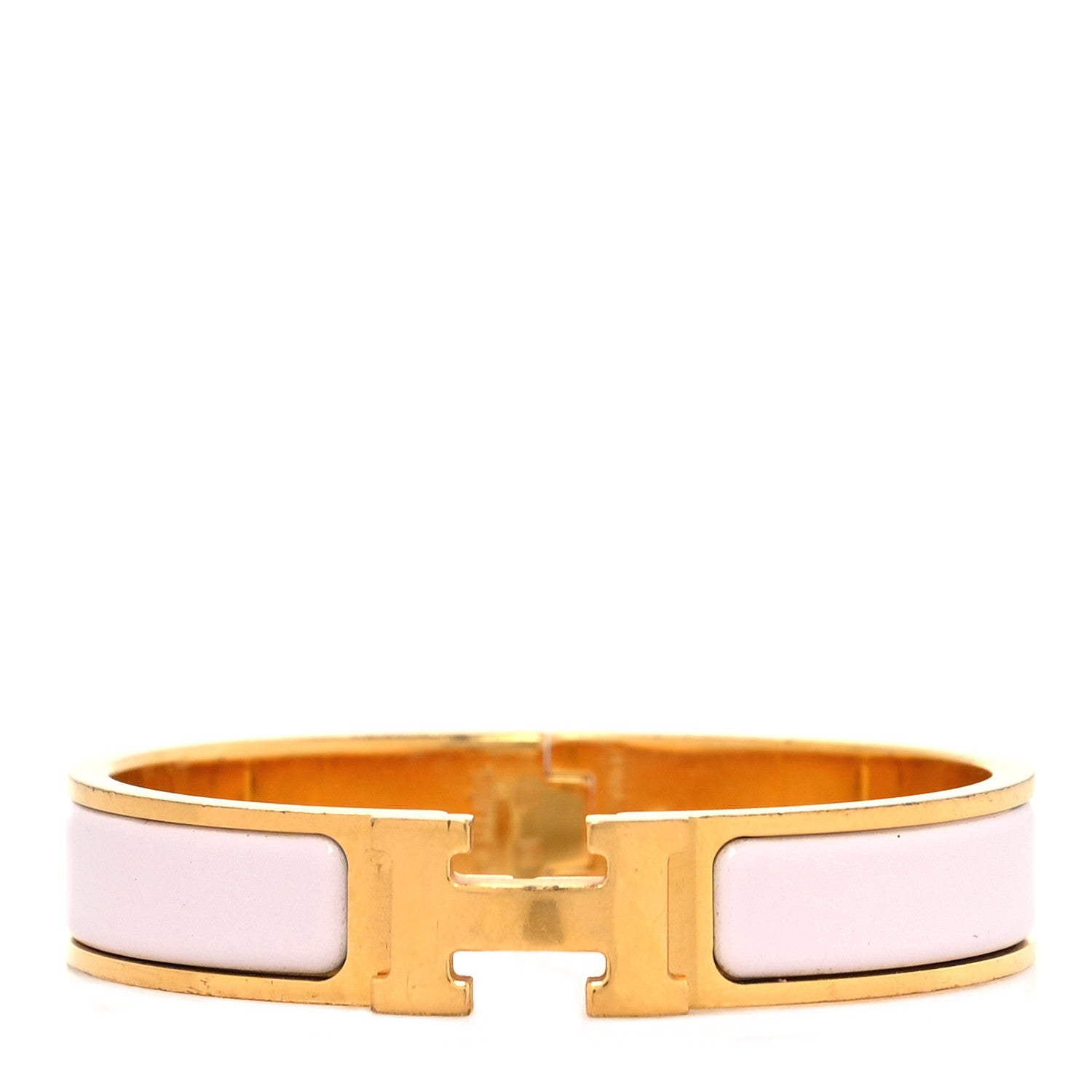 Hermes Enamel Narrow Clic Clac H Bracelet GM Rose Dragee 1 of 5