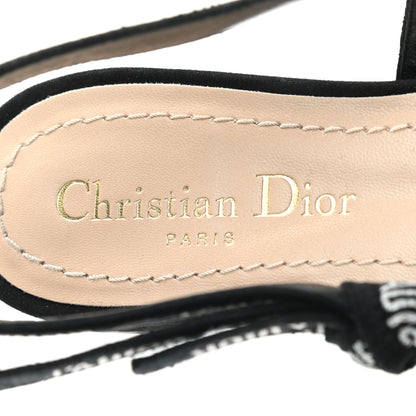 Christian Dior Resille Lambskin Ribbon J'Adior Slingback Ballet Flats 37 Black 6 of 8