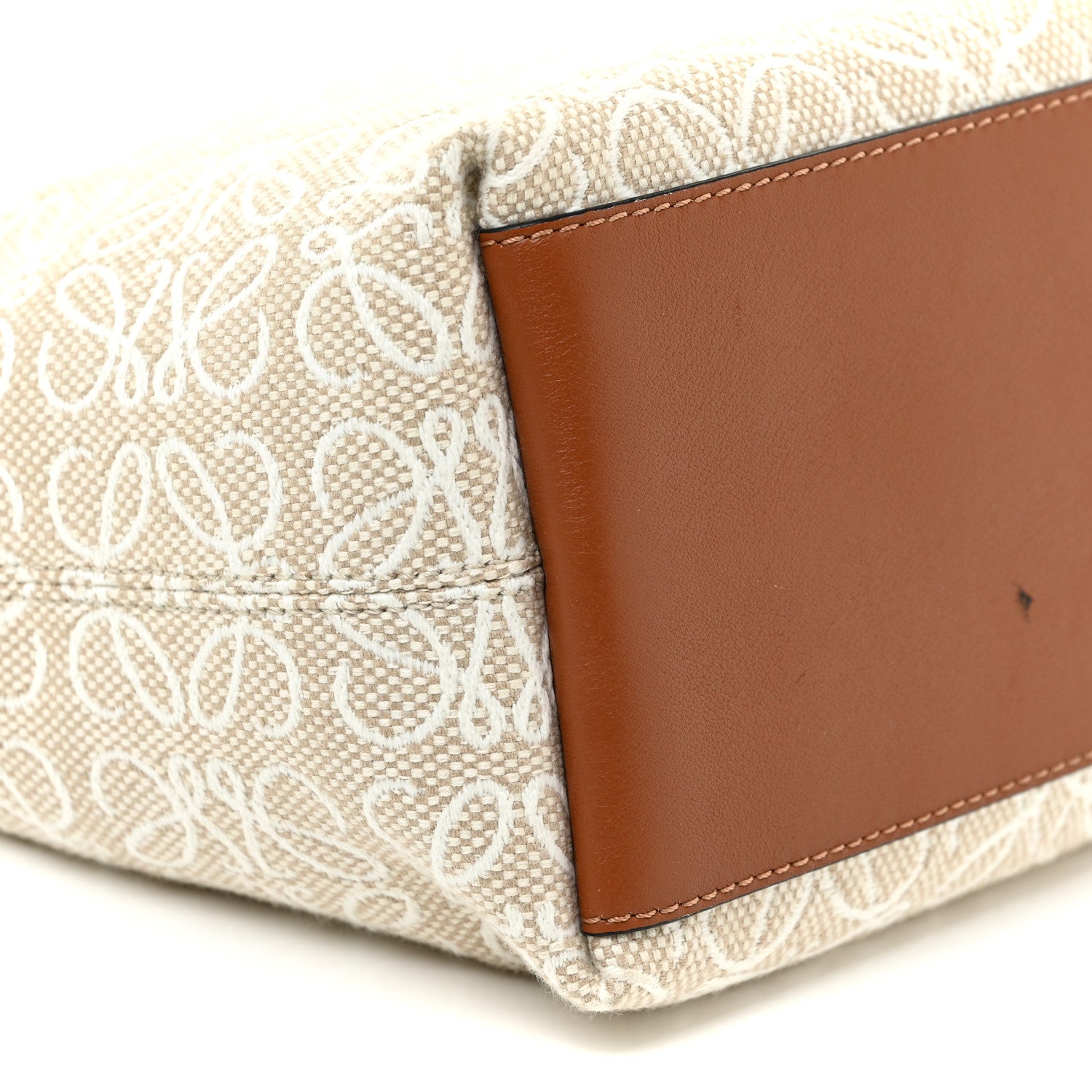 Loewe Jacquard Anagram Calfskin Small Cubi Bag Ecru Tan 8 of 17