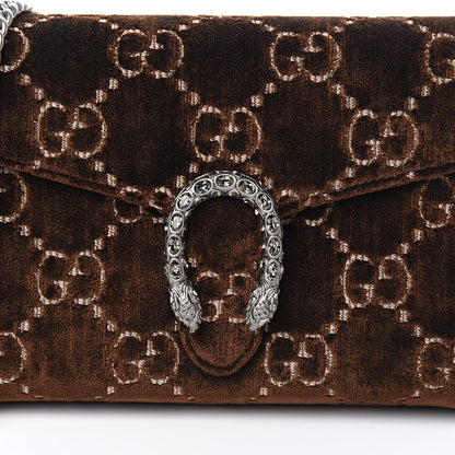 Gucci Velvet GG Monogram Mini Dionysus Chain Wallet Brown 10 of 10
