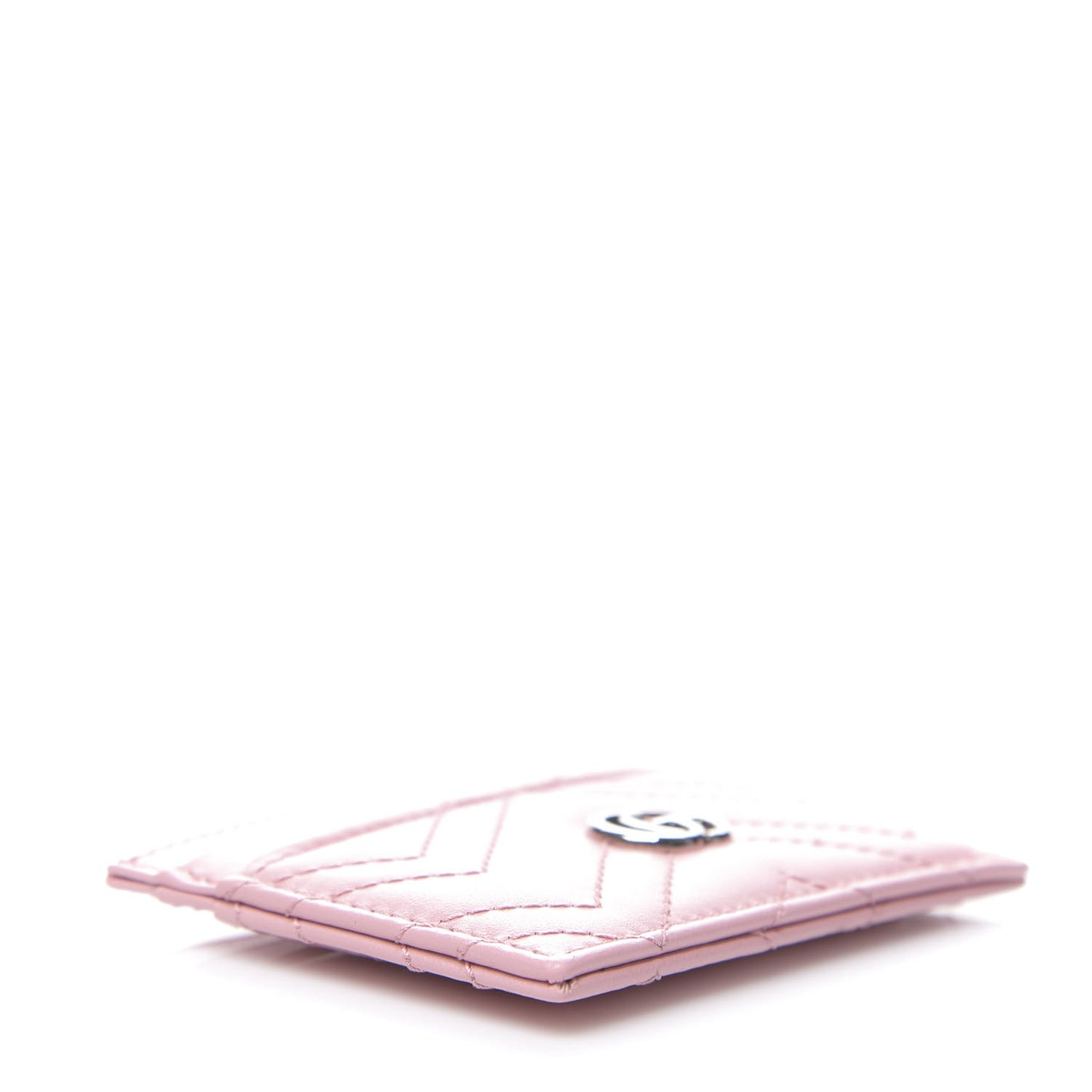Calfskin Matelasse GG Marmont Card Holder Wild Rose