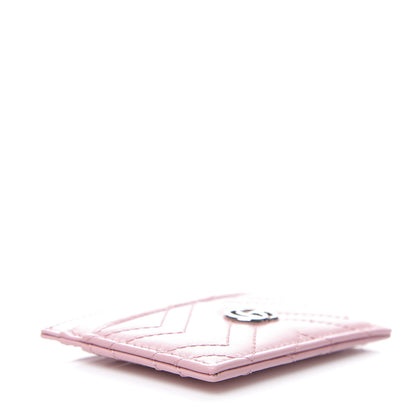 Gucci Calfskin Matelasse GG Marmont Card Holder Wild Rose 3 of 6