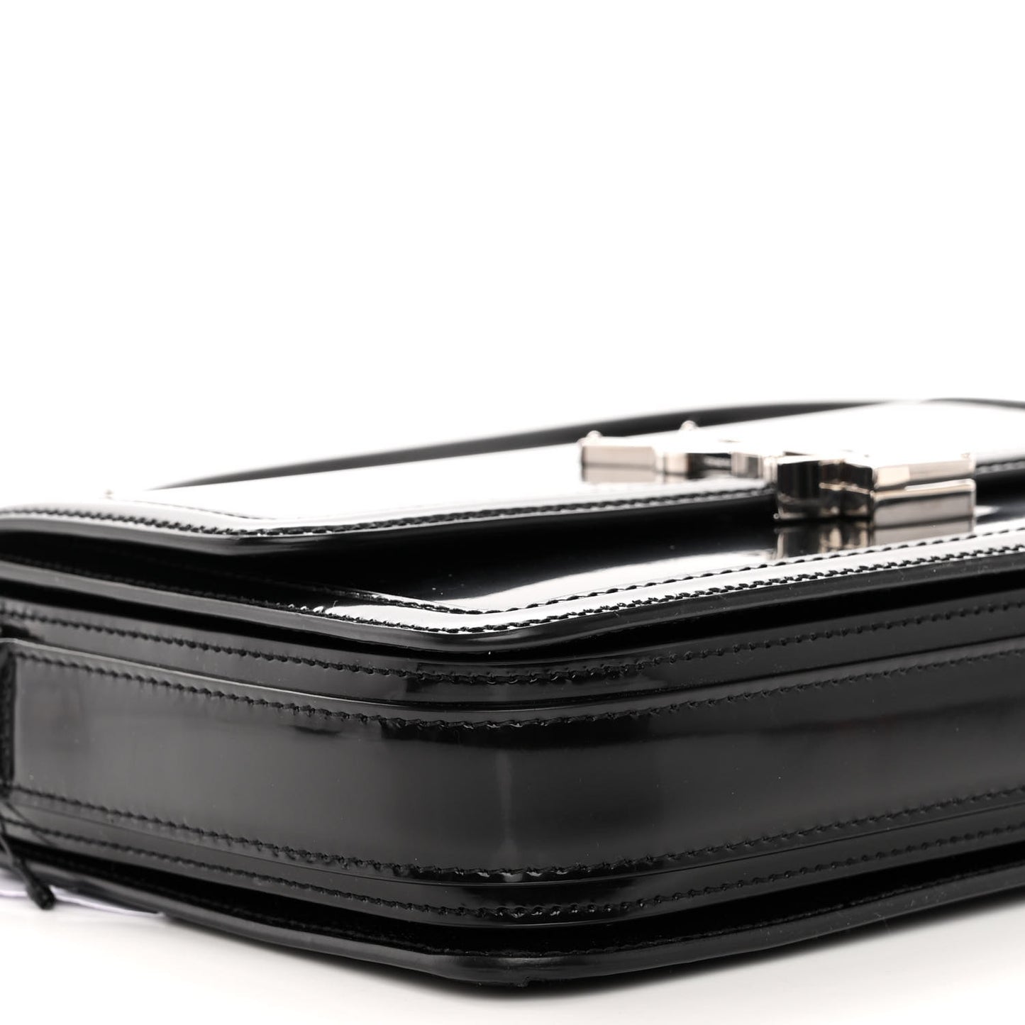 Glazed Calfskin Monogram Medium Solferino Satchel Black