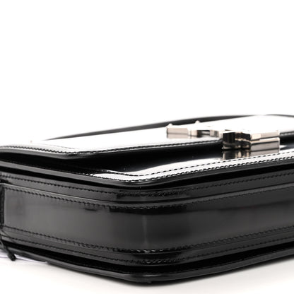 Saint Laurent Glazed Calfskin Monogram Medium Solferino Satchel Black 8 of 9
