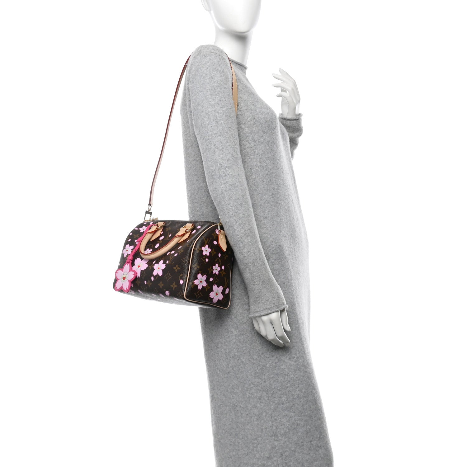 Louis Vuitton LV X TM Monogram Cherry Blossom Speedy Bandouliere 25 Sakura Brown 2 of 12
