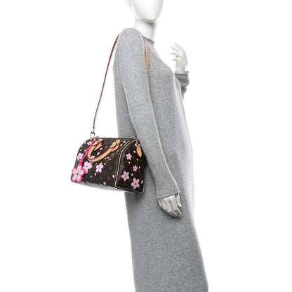 Louis Vuitton LV X TM Monogram Cherry Blossom Speedy Bandouliere 25 Sakura Brown 2 of 12