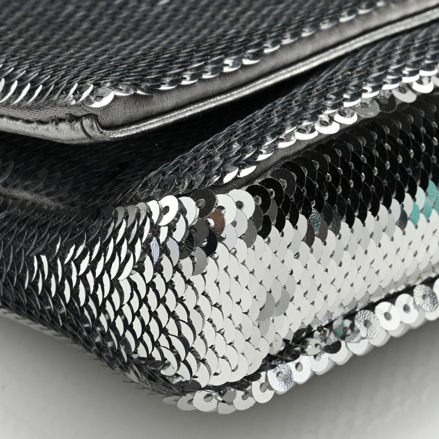 Paillettes Crystal Sequin Flap Argento