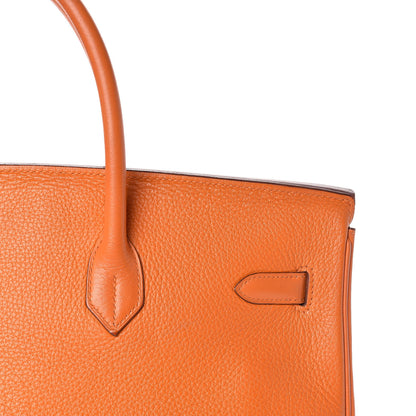 Hermes Taurillon Clemence Birkin 40 Orange 30 of 33