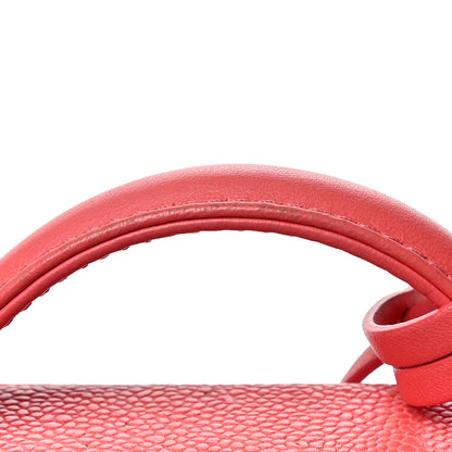 Chanel Caviar Quilted Small CC Filigree Vanity Case Coral 12 of 15