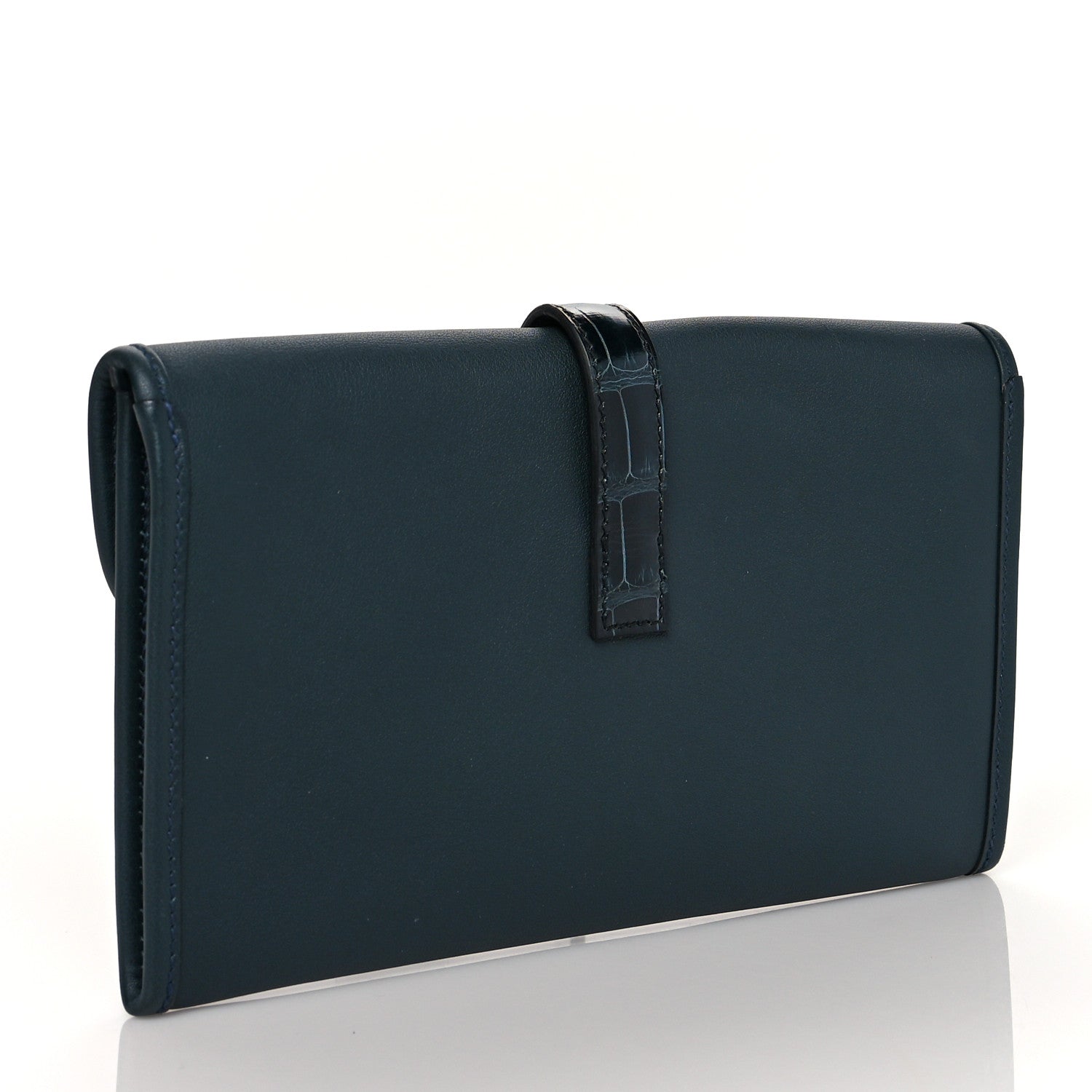 Hermes Swift Alligator Jige Touch Duo Clutch Vert Rousseau 4 of 10