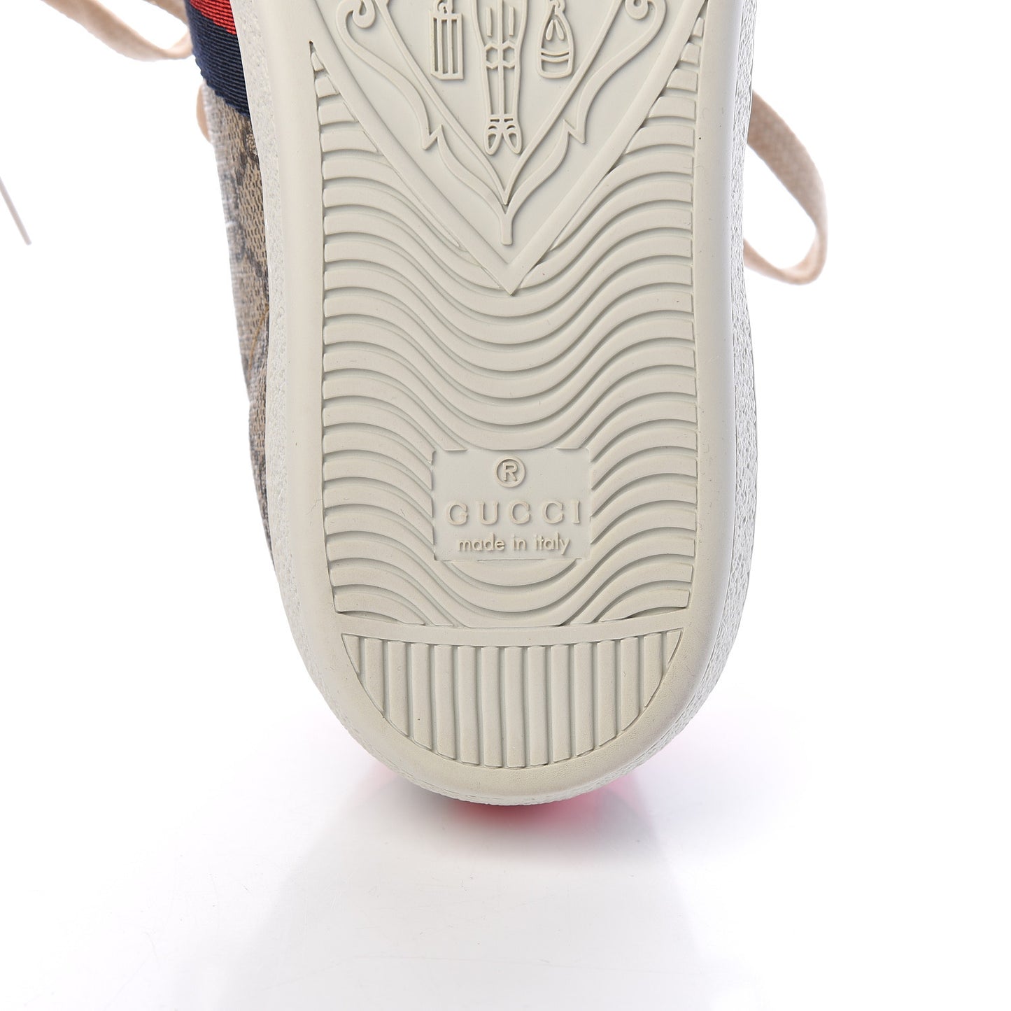 GG Supreme Monogram Womens Ace Low-Top Sneaker 38 Beige