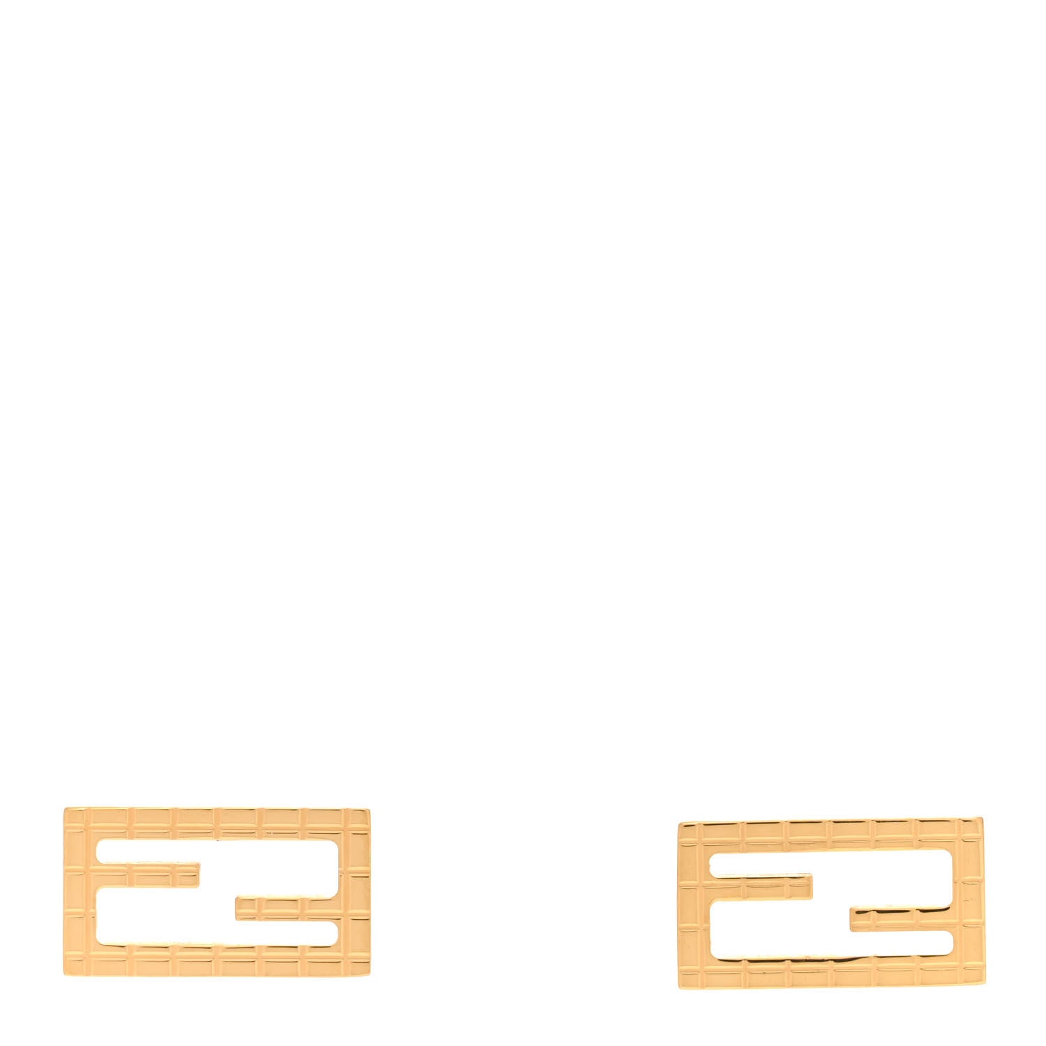 Fendi Metal Baguette Earrings Gold 1 of 5