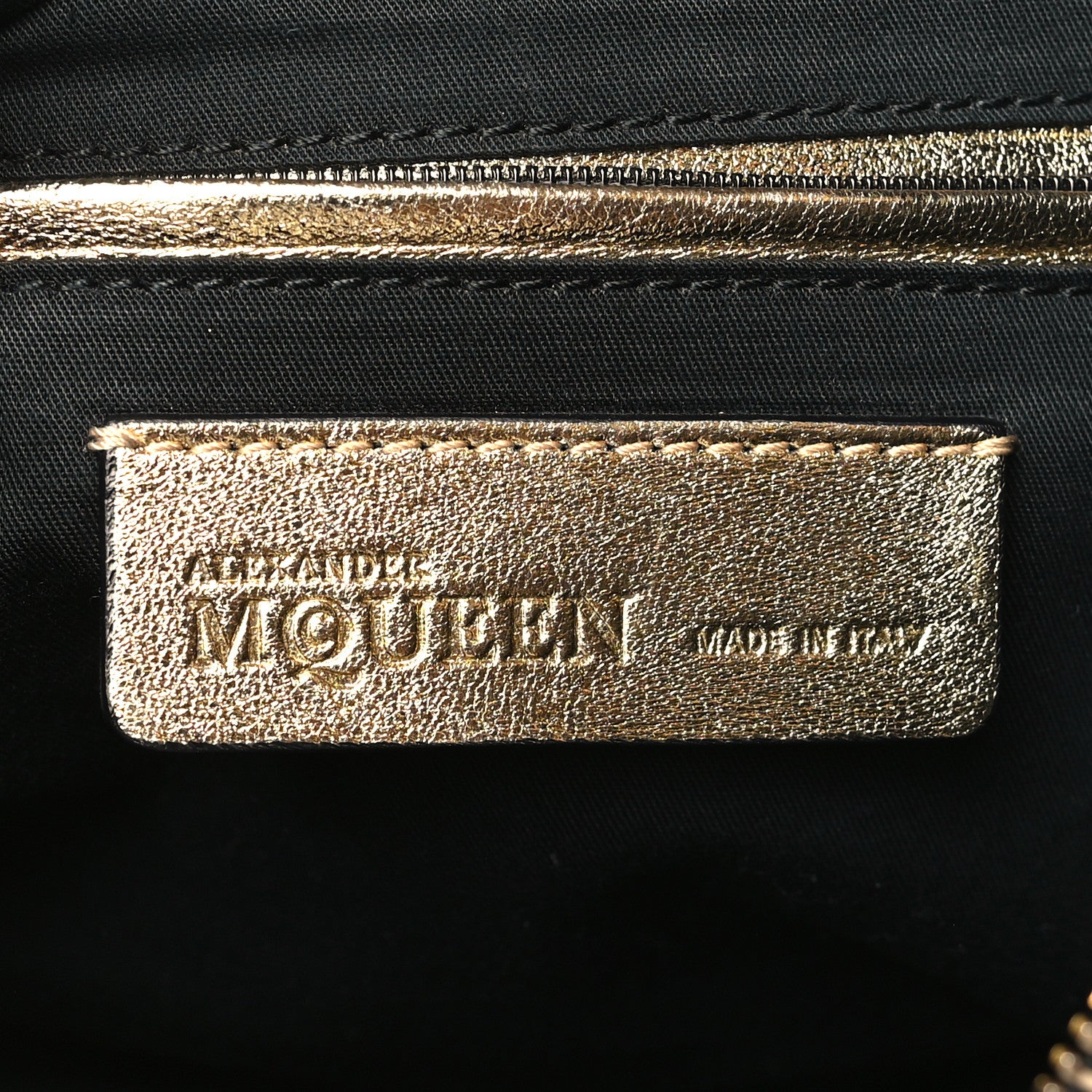 Alexander McQueen Metallic Crackled Lambskin De Manta Clutch Gold 6 of 11