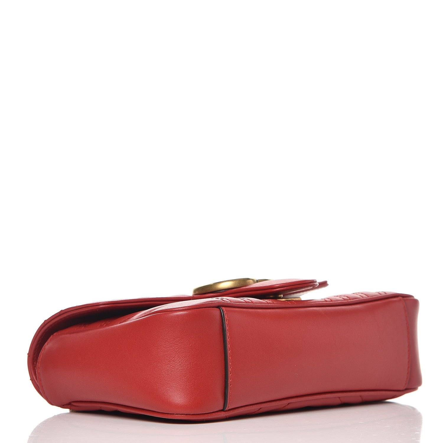 Gucci Calfskin Matelasse Mini GG Marmont Shoulder Bag Hibiscus Red 5 of 9