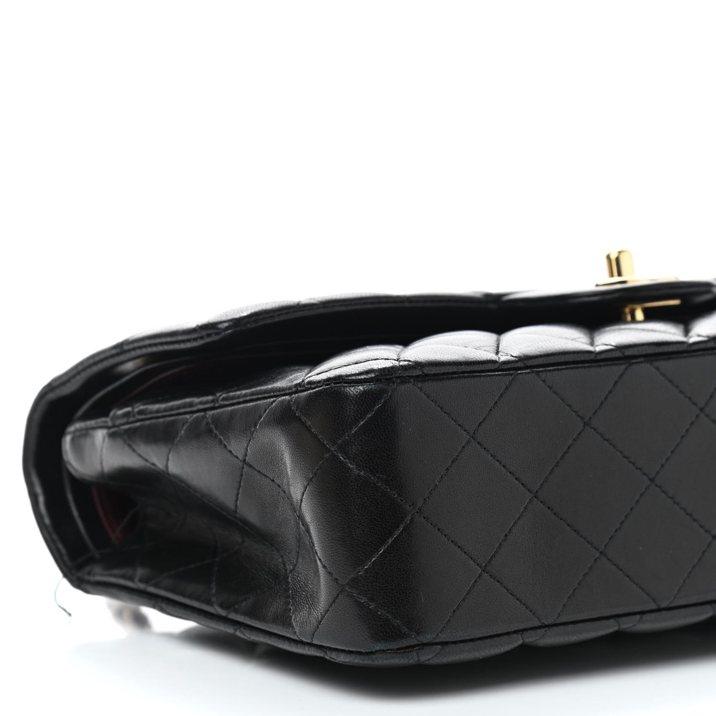 Lambskin Quilted Medium Double Flap Black