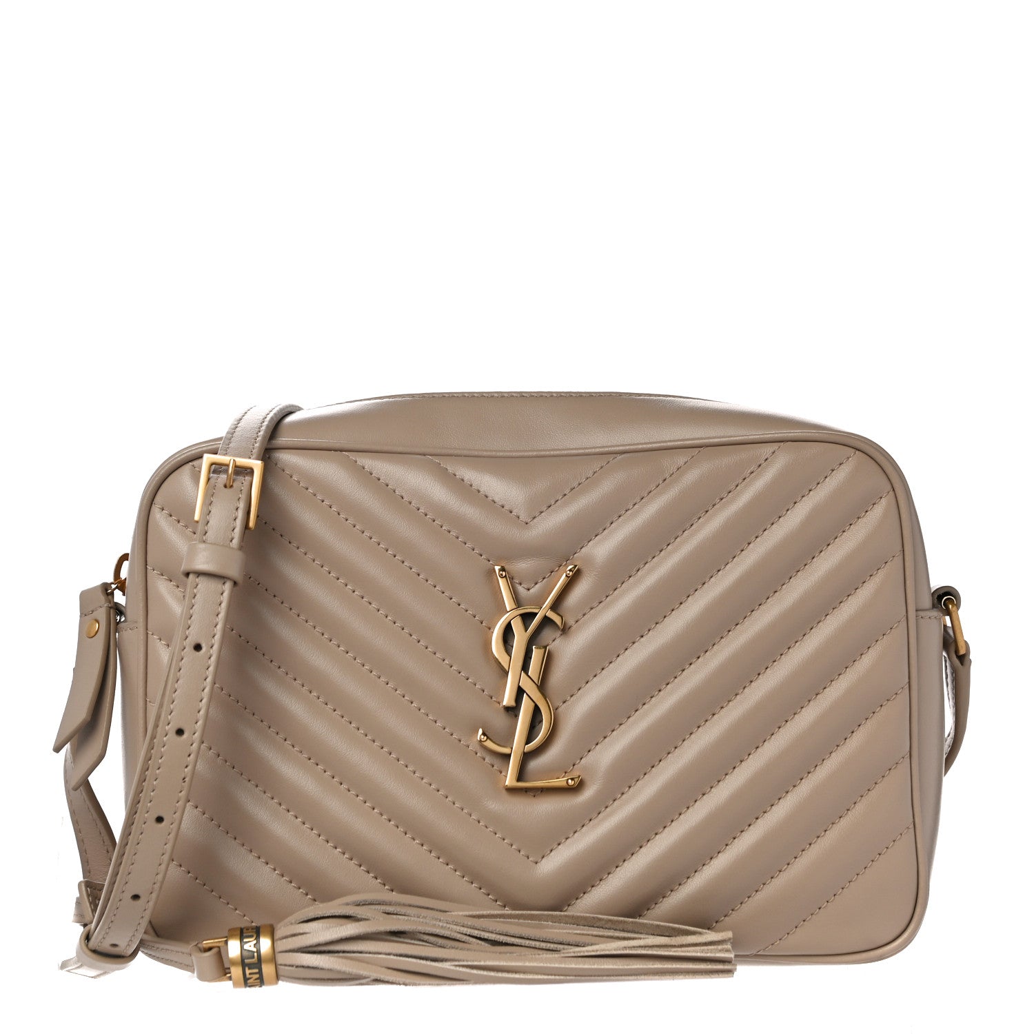 Saint Laurent Calfskin Matelasse Monogram Lou Camera Bag Dark Beige 1 of 9