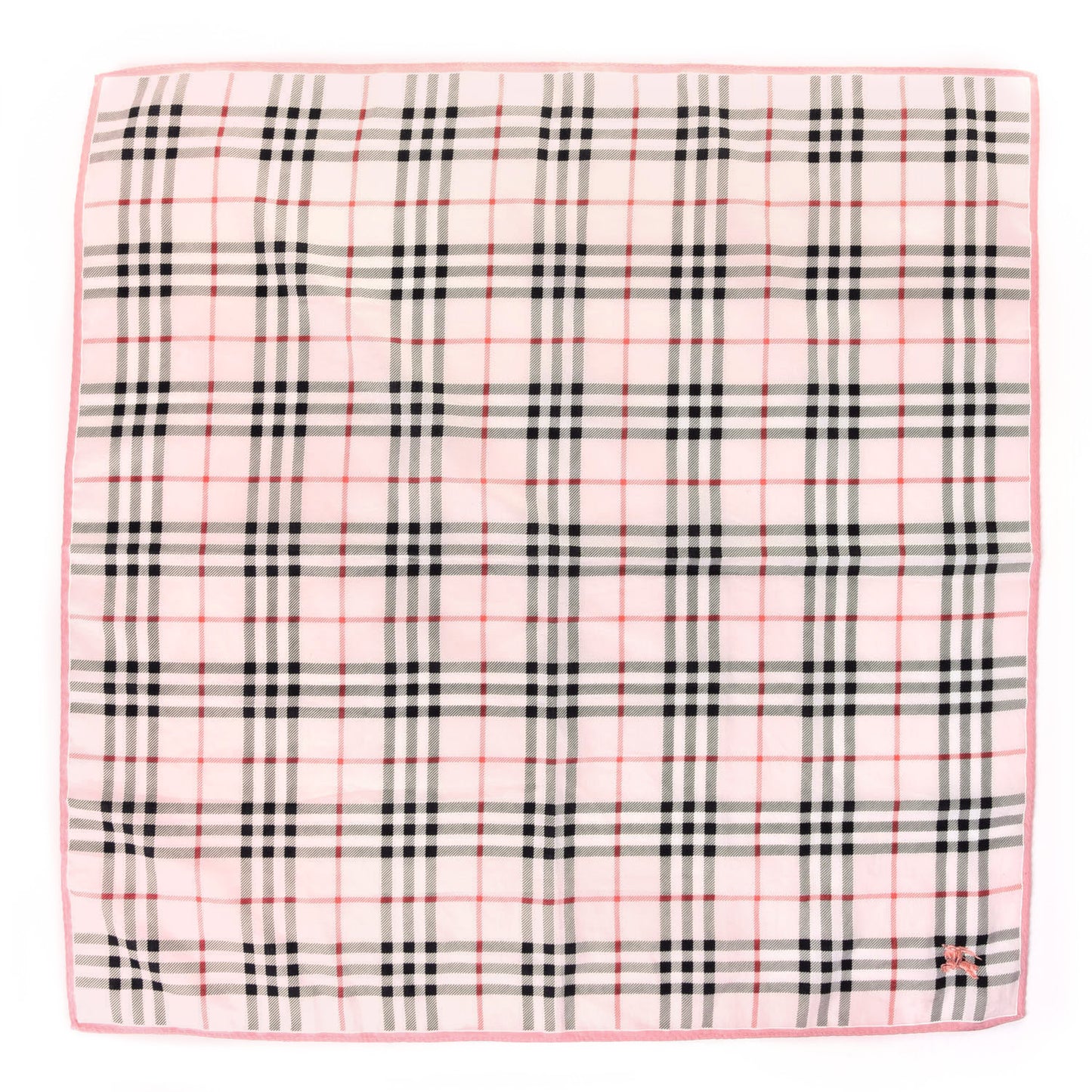 Cotton House Check Square Scarf Light Pink