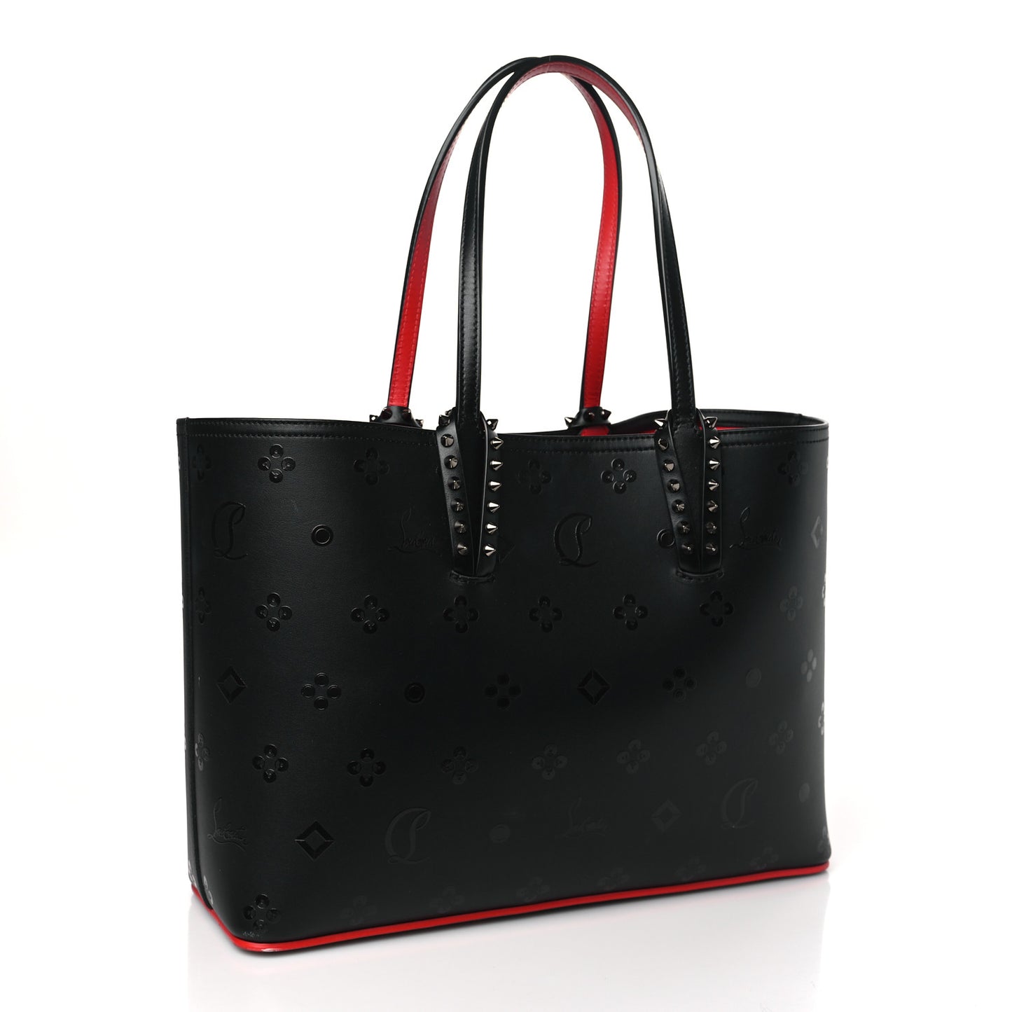 Calfskin Loubinthesky East West Cabata Tote Black