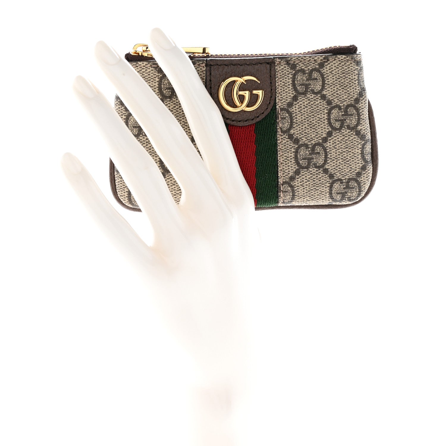 Gucci GG Supreme Monogram Web Ophidia Key Case Beige New Acero 2 of 8