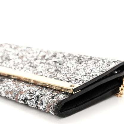 Jimmy Choo Glitter Milla Wallet on Chain Silver 9 of 9