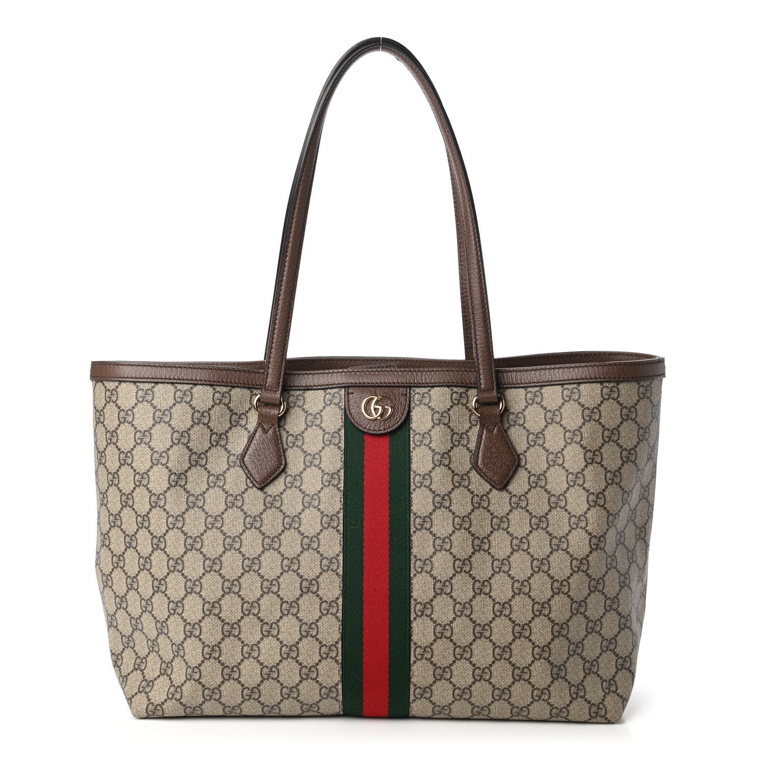 Gucci GG Supreme Monogram Medium Ophidia Shopping Tote Brown 1 of 10