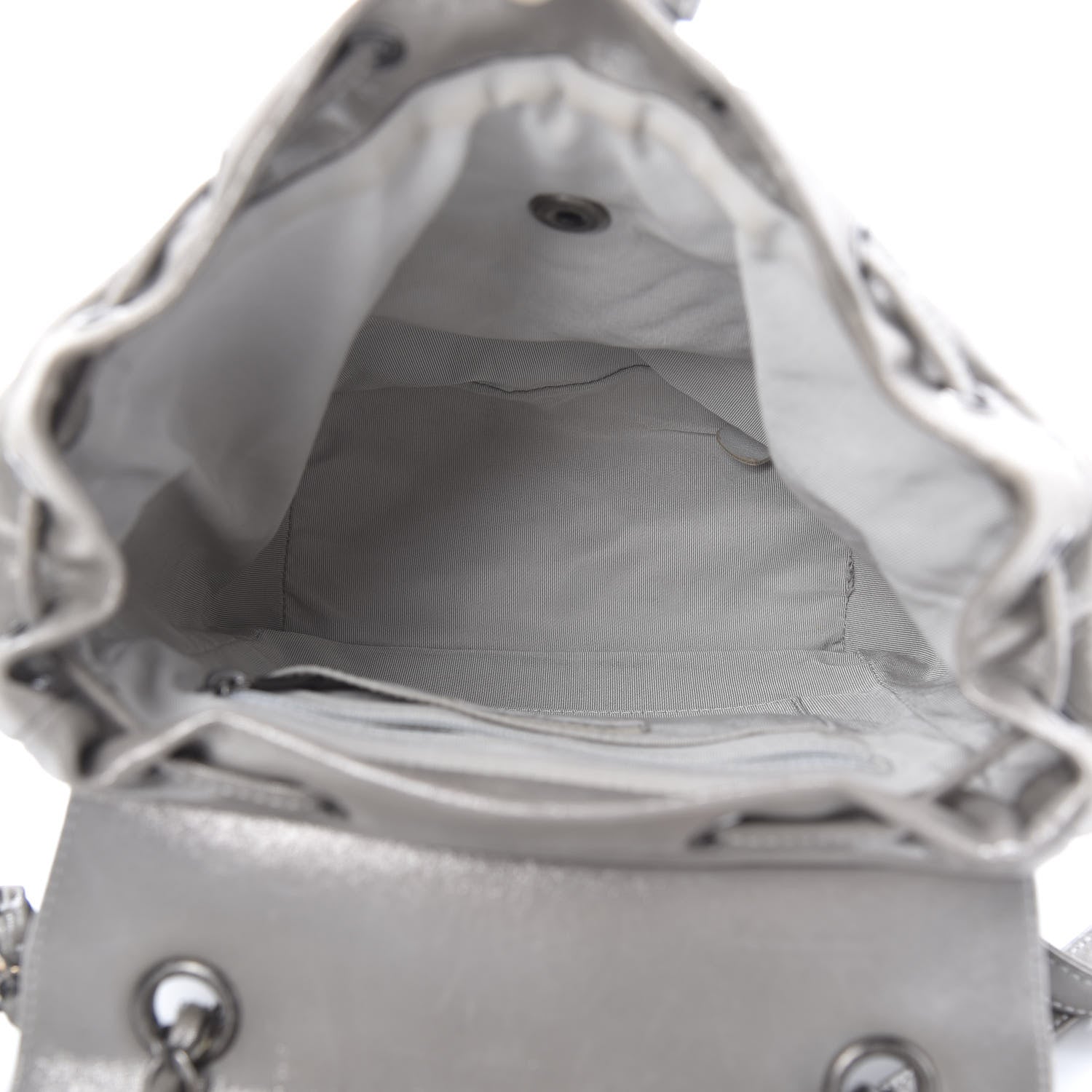 Chanel Metallic Calfskin Chevron Quilted Urban Spirit Backpack Silver 4 of 11