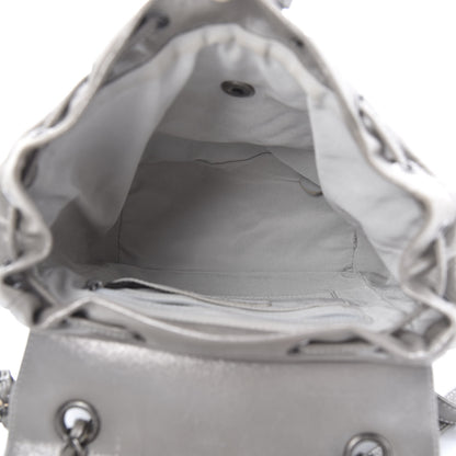 Chanel Metallic Calfskin Chevron Quilted Urban Spirit Backpack Silver 4 of 11