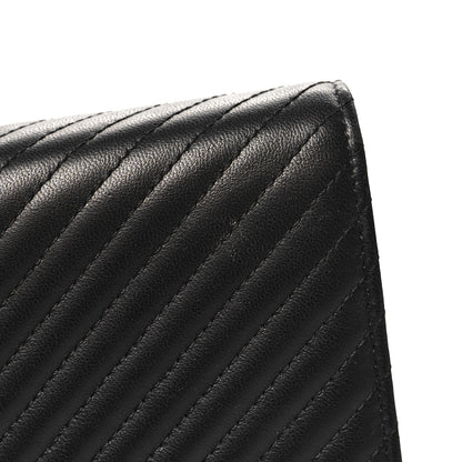 Chanel Lambskin Chevron Quilted Wallet On Chain WOC So Black 12 of 13