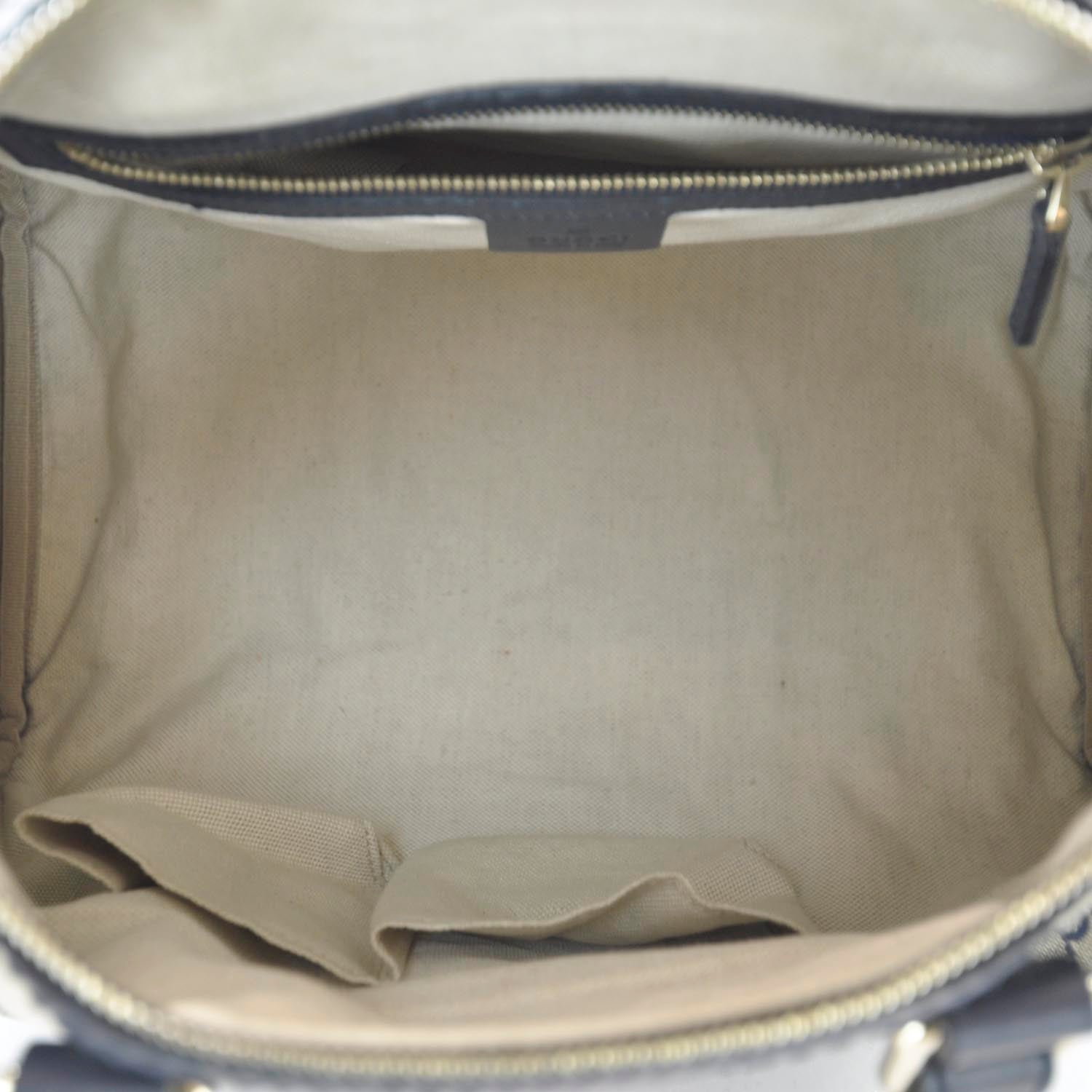 Gucci Monogram Selleria Calfskin Vintage Web Medium Boston Beige Blue 7 of 11
