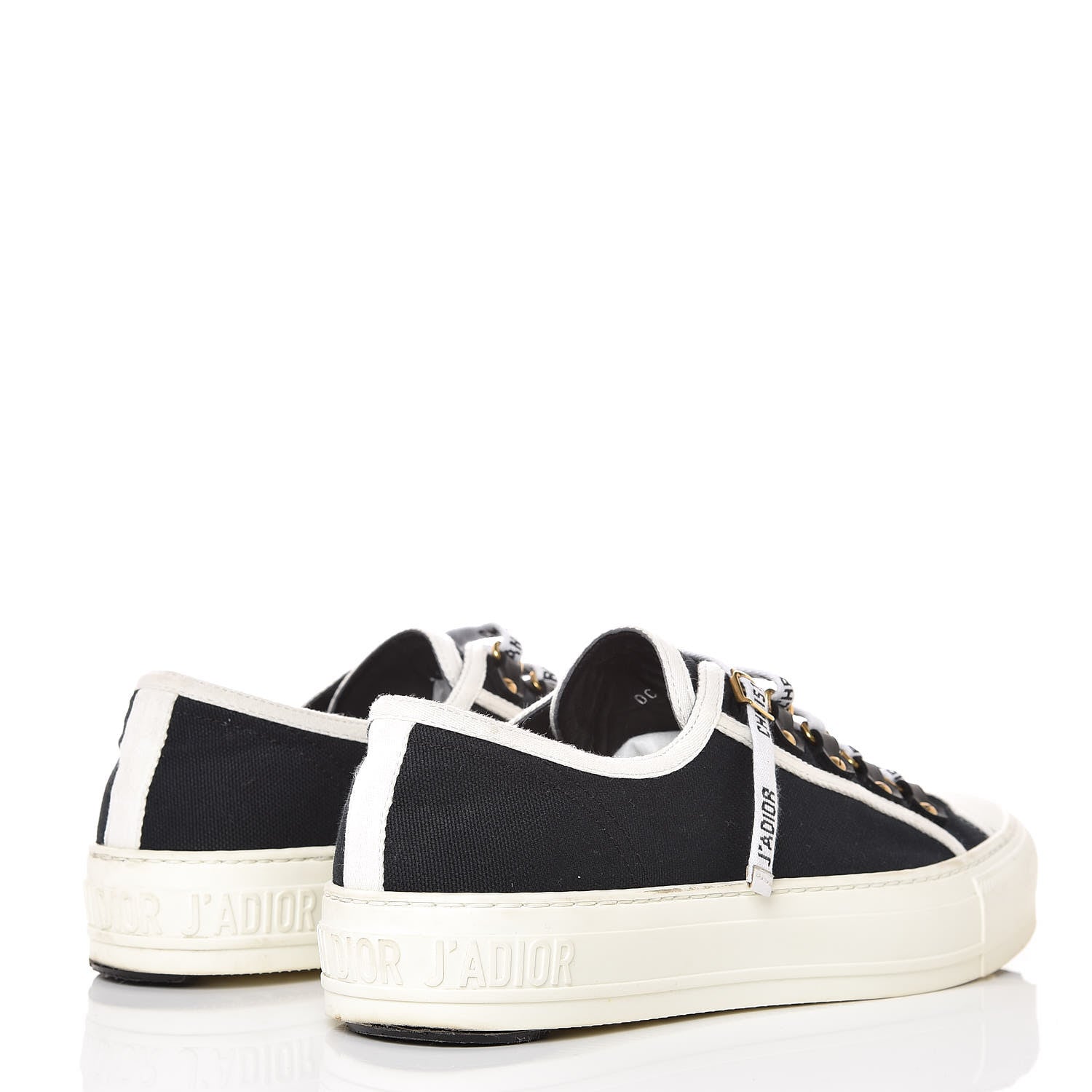 Christian Dior Canvas Walk'n Dior Low Top Sneakers 38.5 Black White 4 of 16